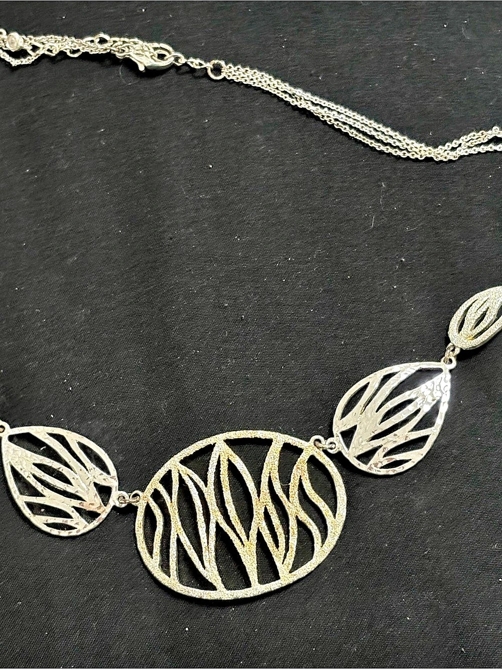 Statement Pendant Necklace in Gold & Silver Like New